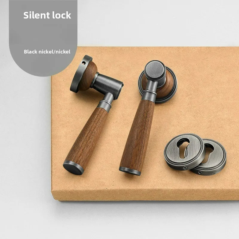 Wooden Style Bedroom Door Lock, Indoor Door Handle, Universal Silent Office and Household Wooden Door Lock