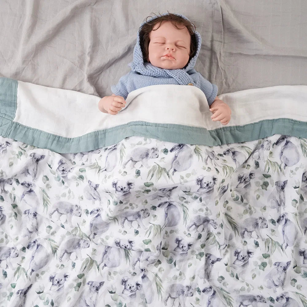 2 Layer Bamboo Baby Blanket Baby  Swaddle Bath Towel Bamboo Cotton Blanket