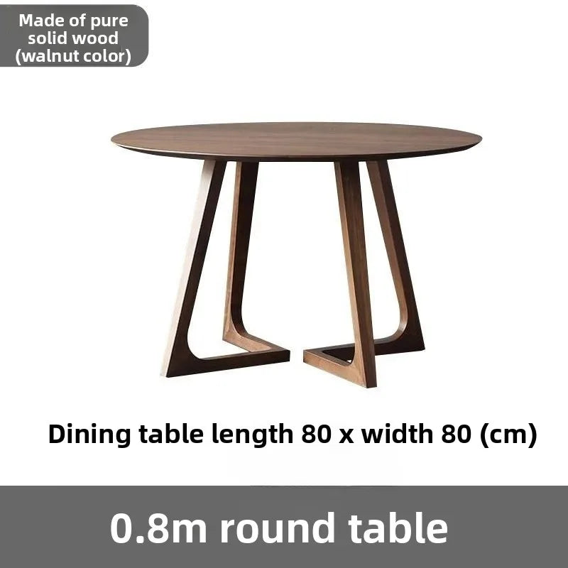 Rubberwood Solid Wood Furniture Round Dining TableModern Study Desk with V-LegsSafeRounded EdgesEco-Friendly Home Office Table