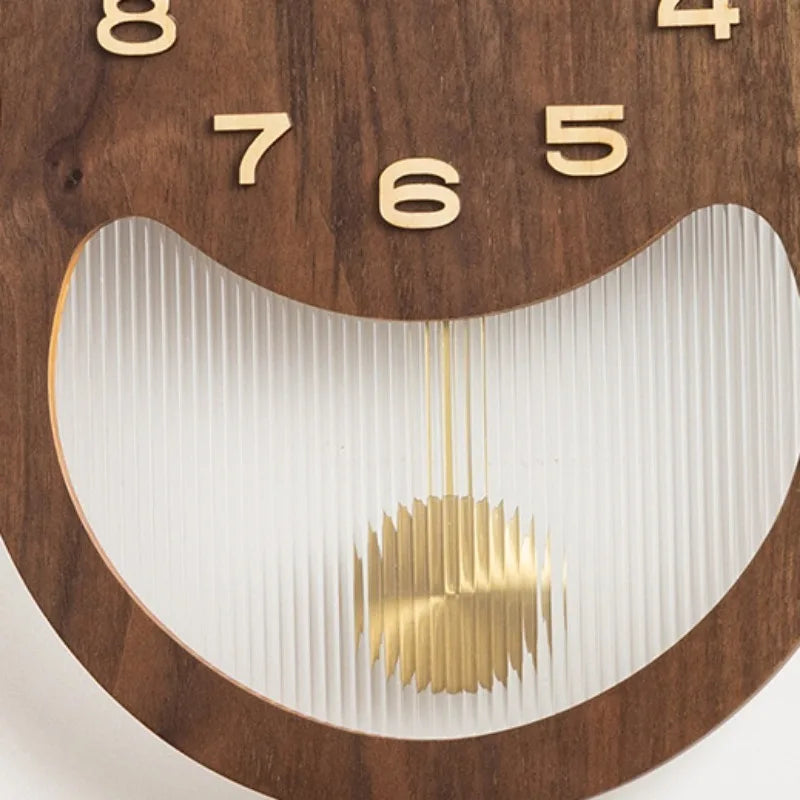 Solid Wood Pendulum Wall Clocks Creative Luxury Classical Silent Rocking Living Room Wall Clock Aesthetic Home Decorations