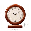 Solid Wood Clock Desktop Ornament Retro Living Room Home Desktop New Chinese Style Silent Pendulum Clock