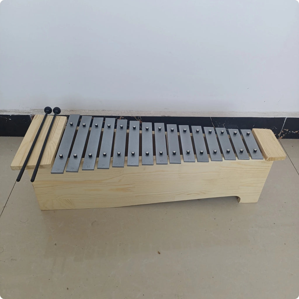 Metallophone Wooden Glockenspiel Xylophone Resonant Percussion Instrument with Mallets Precision-Tuned for Students, Classroom