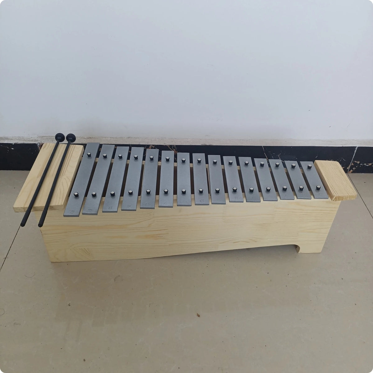 Metallophone Wooden Glockenspiel Xylophone Resonant Percussion Instrument with Mallets Precision-Tuned for Students, Classroom