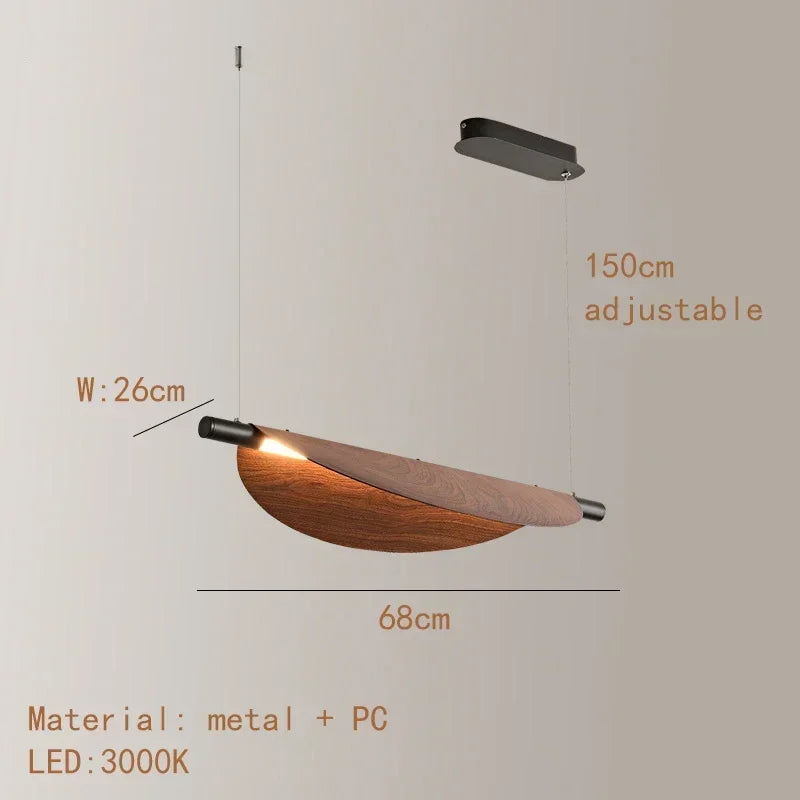 Wooden LED Pendant Lights for Living Dining Room Leaf Chandelier Home Decor Indoor Hanging Design Fixture Suspension Luminaire