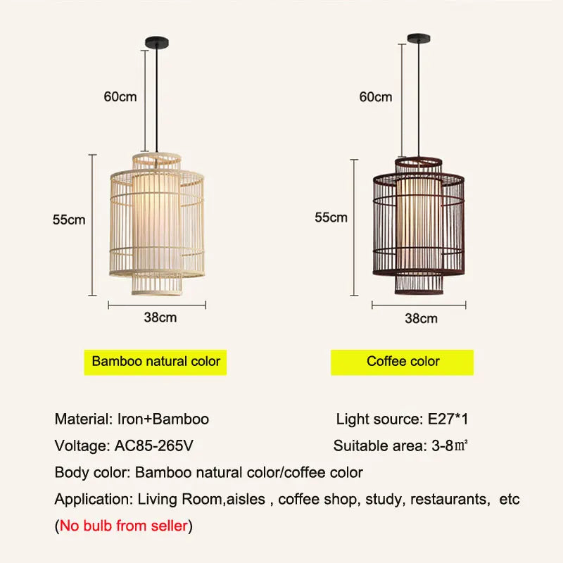 New Chinese Style Woven Bamboo Art Chandelier Restaurant Tea House Hot Pot Restaurant Homestay Hotel Rural Lantern Droplight