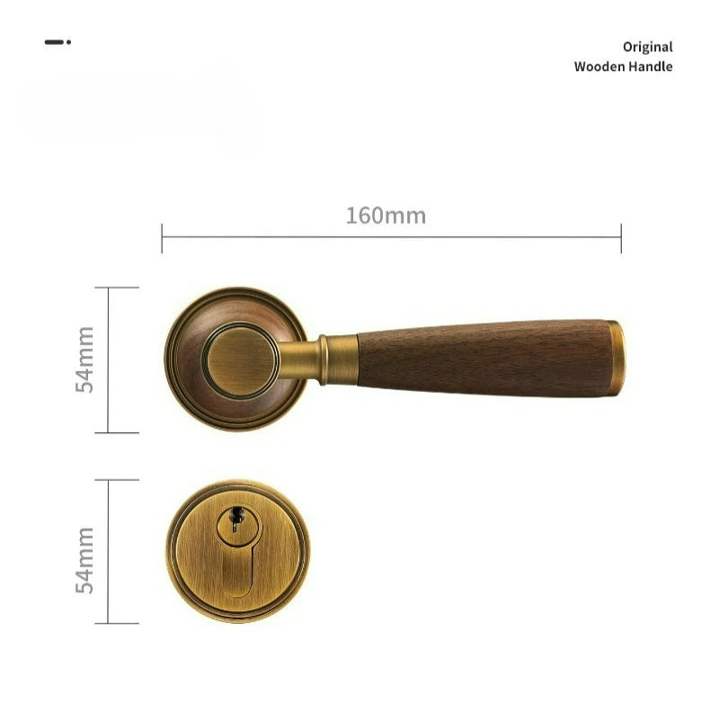Wooden Style Bedroom Door Lock, Indoor Door Handle, Universal Silent Office and Household Wooden Door Lock
