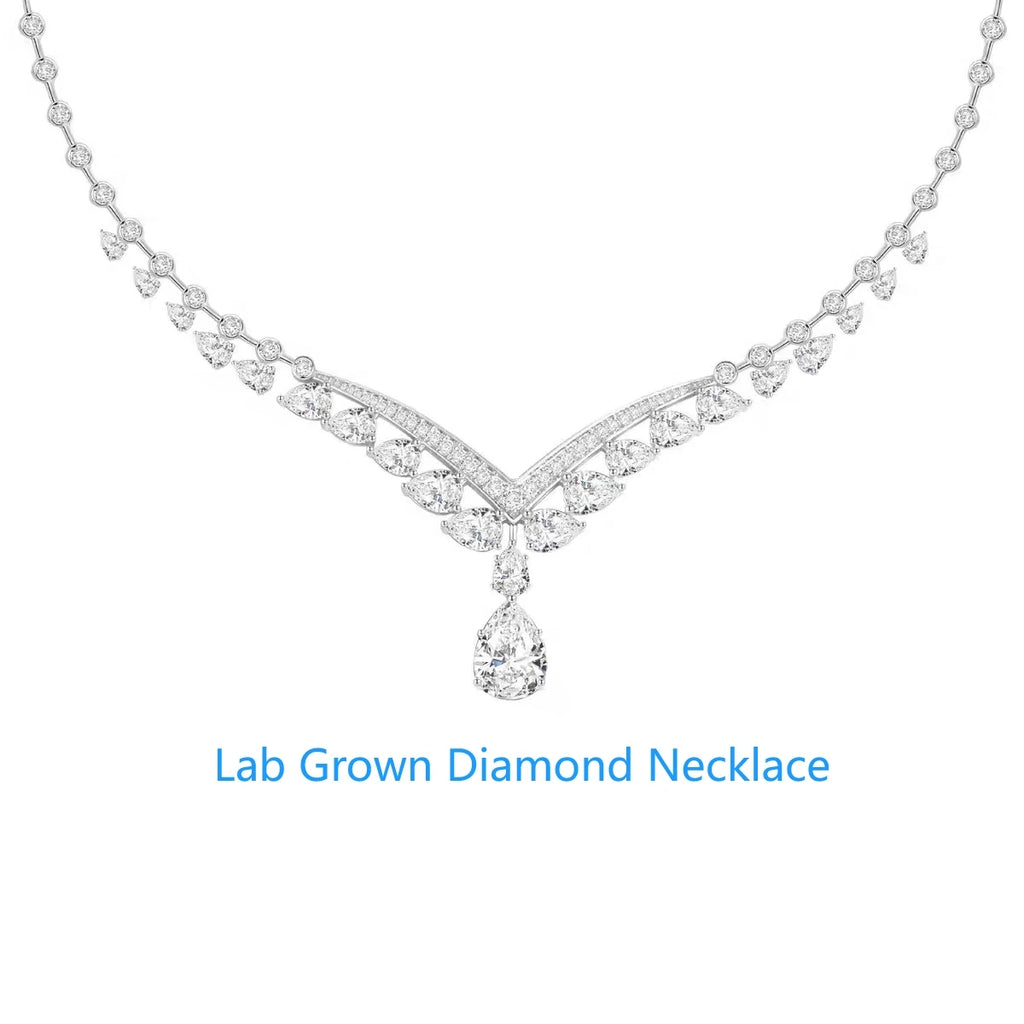 10k White Gold Pear Cut & Round Cut total 6.8ctw DEF VS Lab Grown Diamond Main stone 1CT(IGI) Laxury Jewelry For Lady