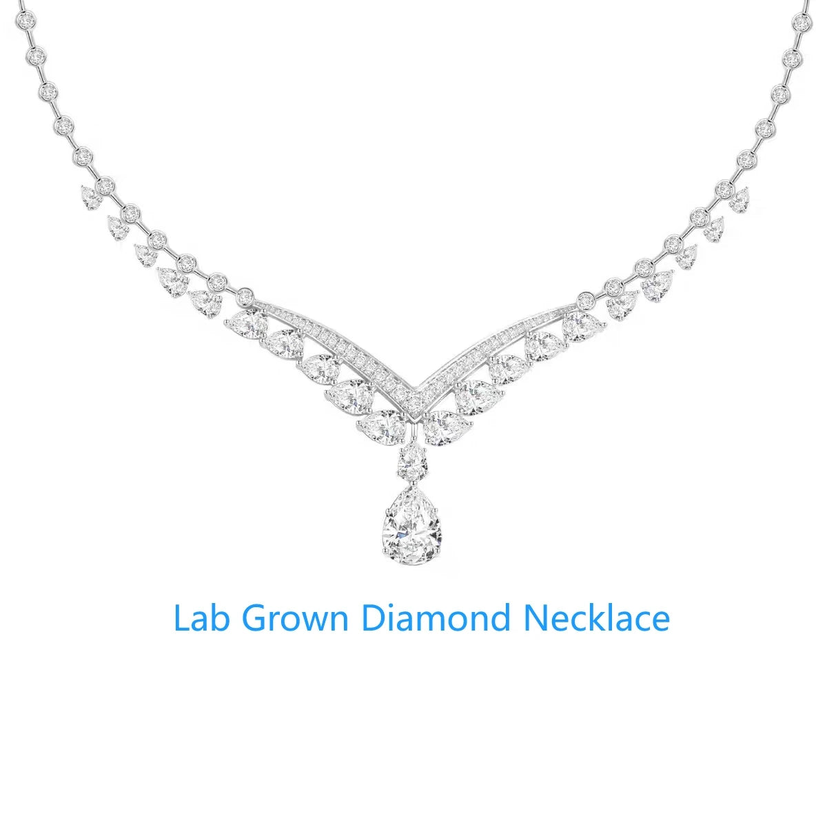 10k White Gold Pear Cut & Round Cut total 6.8ctw DEF VS Lab Grown Diamond Main stone 1CT(IGI) Laxury Jewelry For Lady