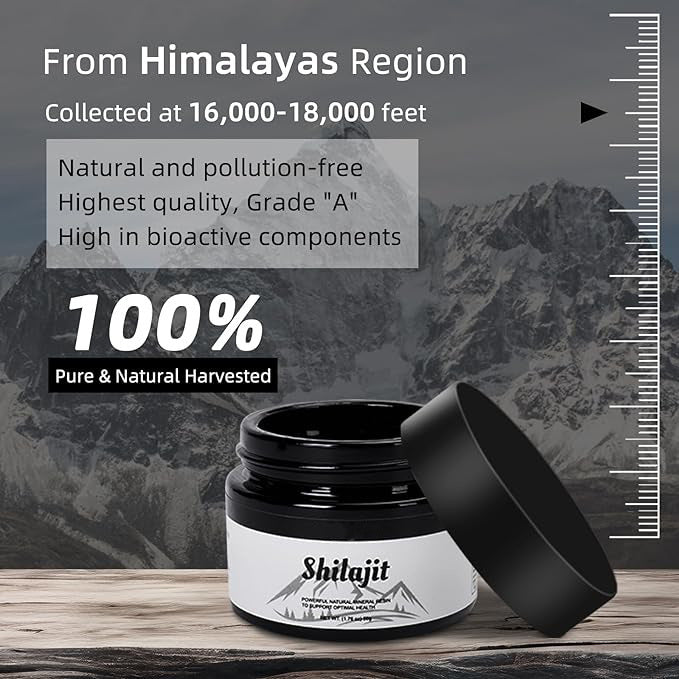 Resina Shilajit Orgánica Pura del Himalaya