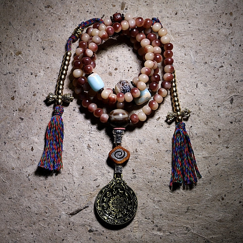 Original Ecological Bloody Natural Camel Bone Bracelet Tibetan Buddhist Beads 108 Pcs