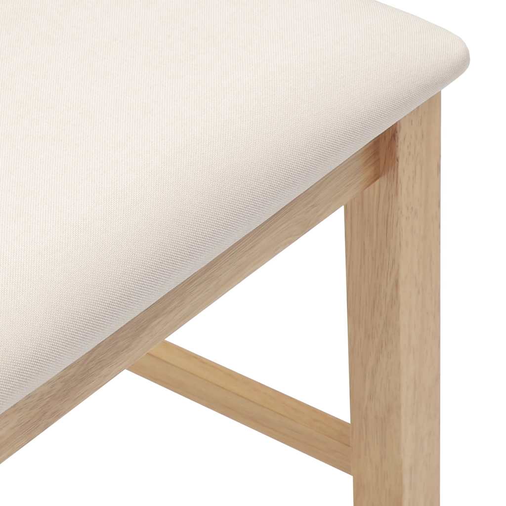 Taburetes de bar con cojines, 2 unidades, madera maciza natural
