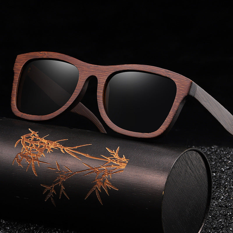 Gafas de sol de madera de bambú, retro, polarizadas