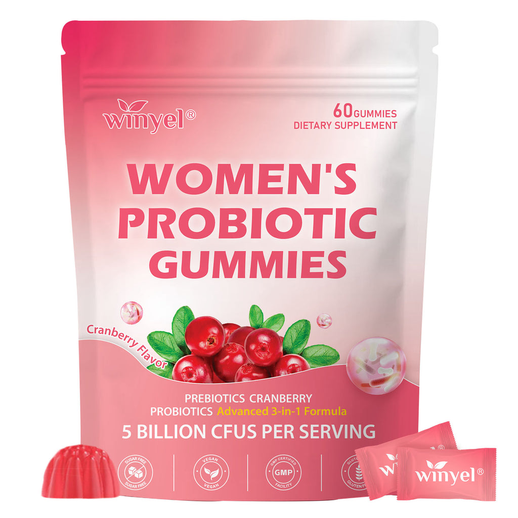 Gomitas probióticas de arándano Dirigidas al olor corporal, la salud femenina y el equilibrio del pH Veganas 60 gomitas por envase