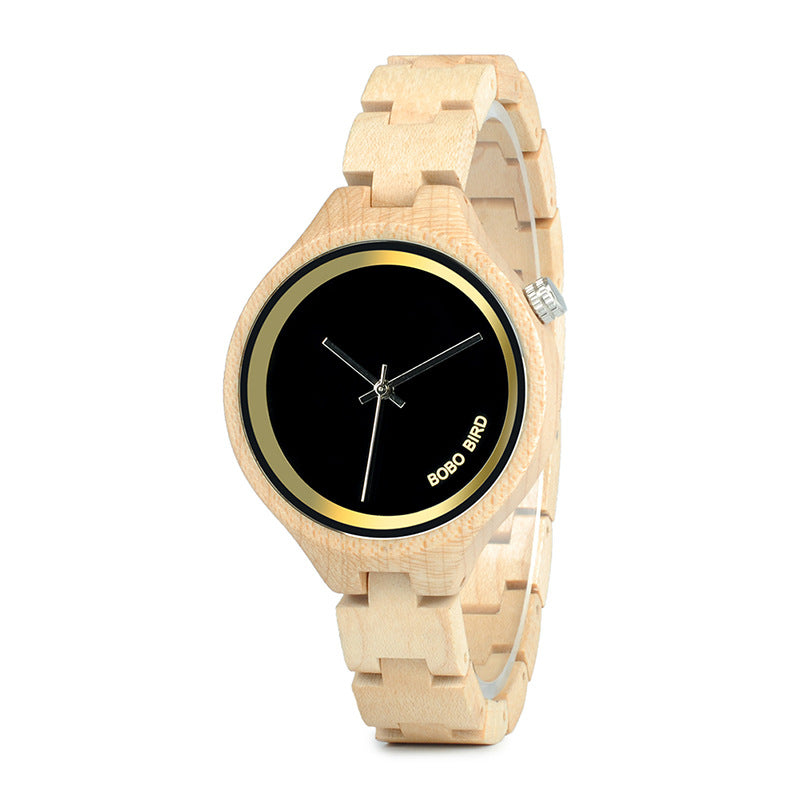 Reloj informal de negocios de moda con vetas de madera para hombre