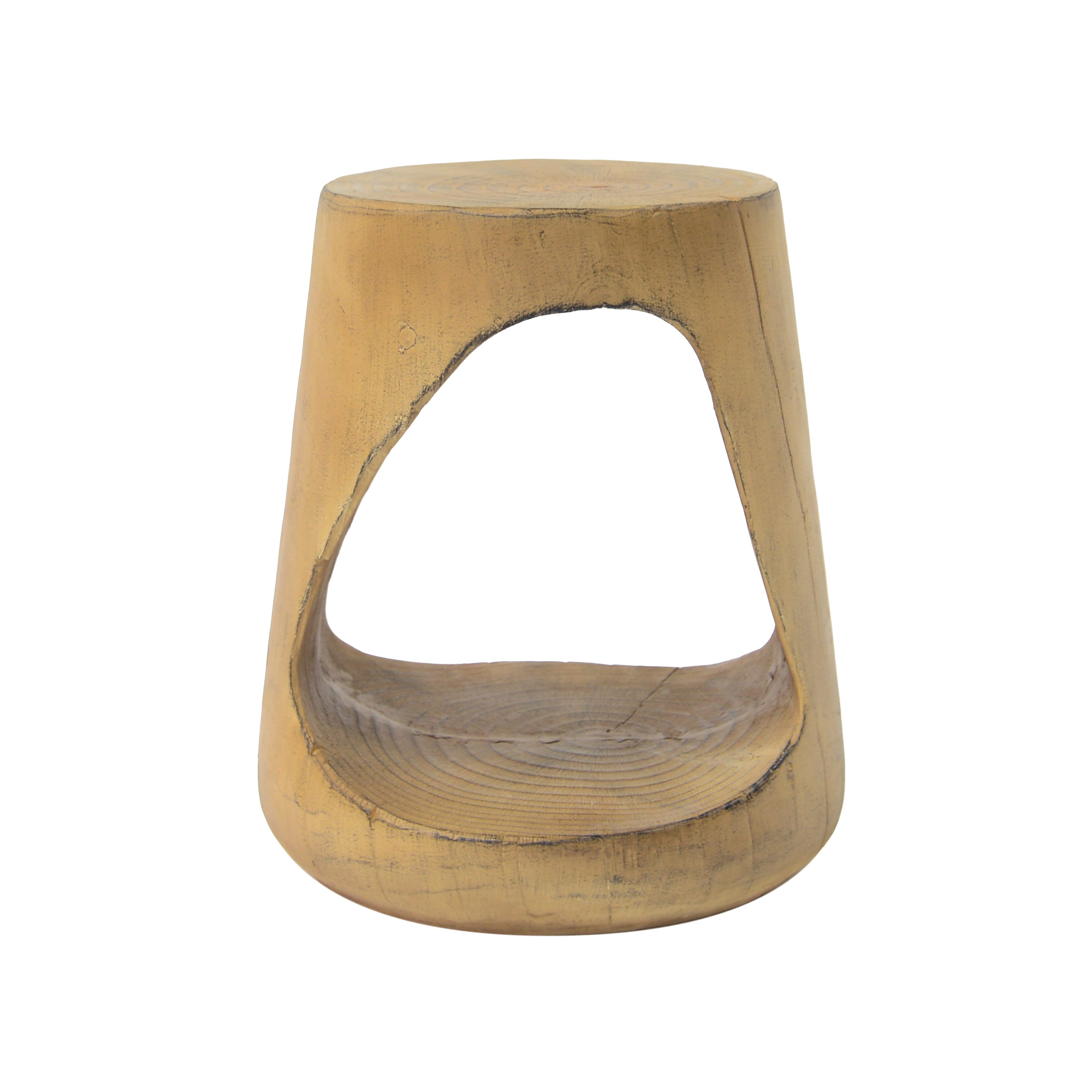 MGO Hollow Side Table, Wood-like Texture, Natural Color