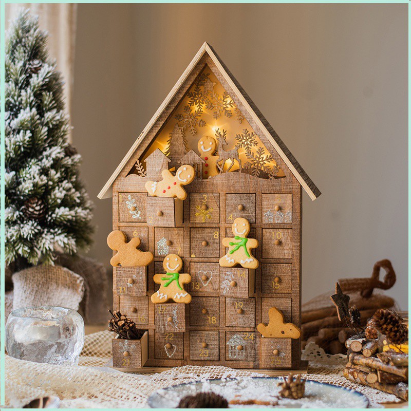 Caja de Navidad con Cajón Casa de Dulces Caja de Luz Decoración