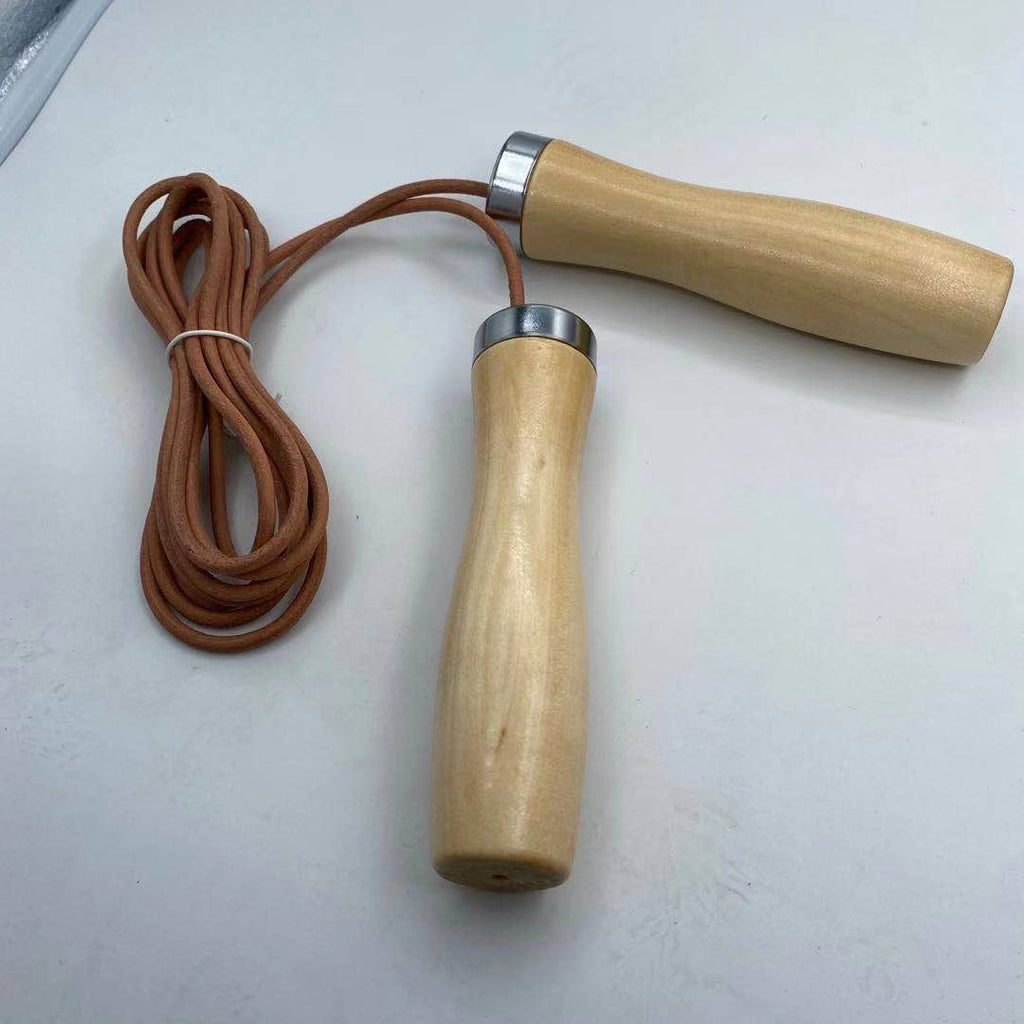 Real Cowhide Solid Wood Handle Bearing Rope