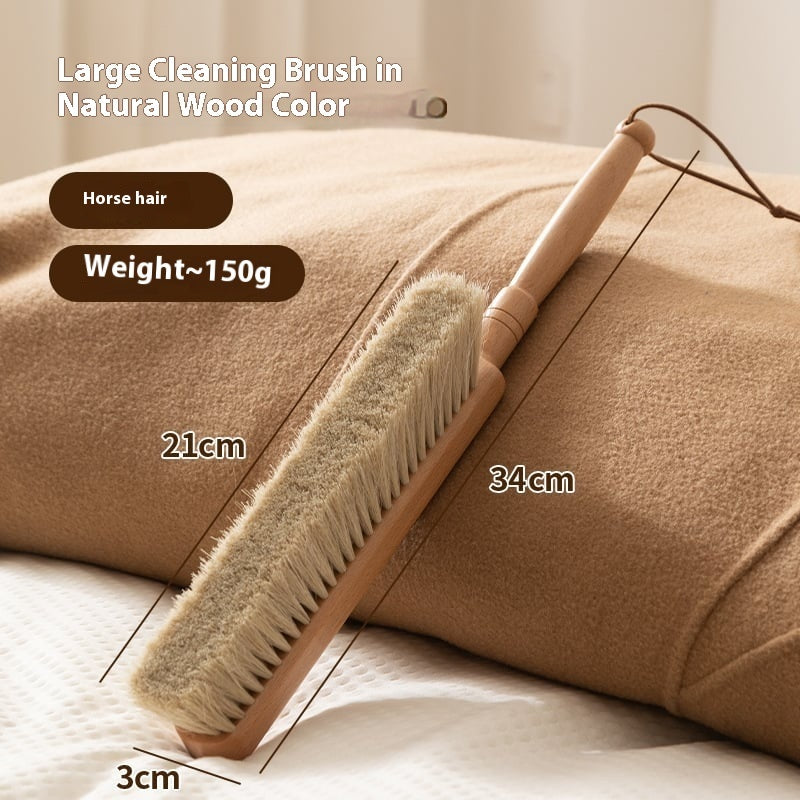 Cepillo de limpieza para dormitorio doméstico, cepillo para cama de pelo de caballo, mango de madera maciza, cerdas suaves