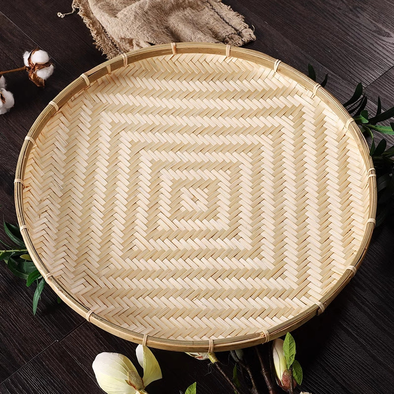 Bandeja de Secado de Productos de Bambú Hechos a Mano Almacenamiento de Productos de Bambú Cedazo Decorativo
