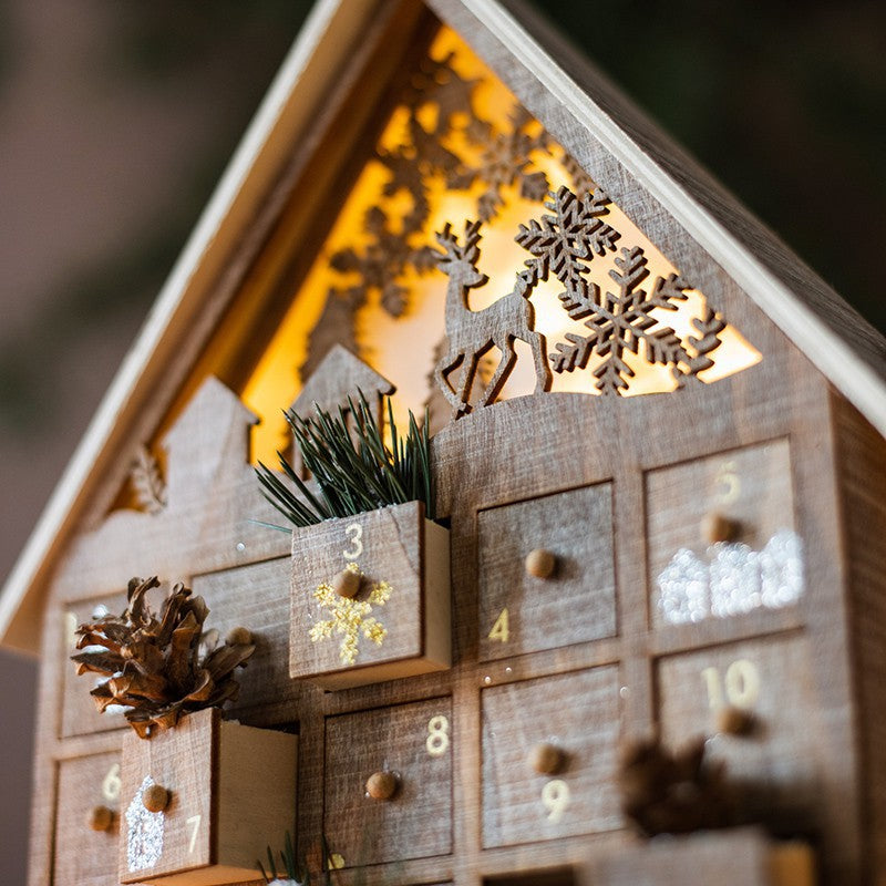 Caja de Navidad con Cajón Casa de Dulces Caja de Luz Decoración
