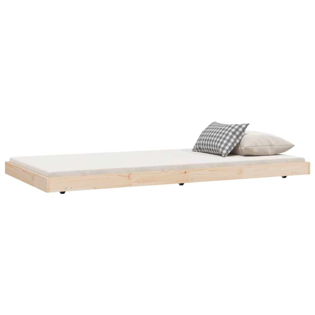 solid wood bed without mattress, pine wood