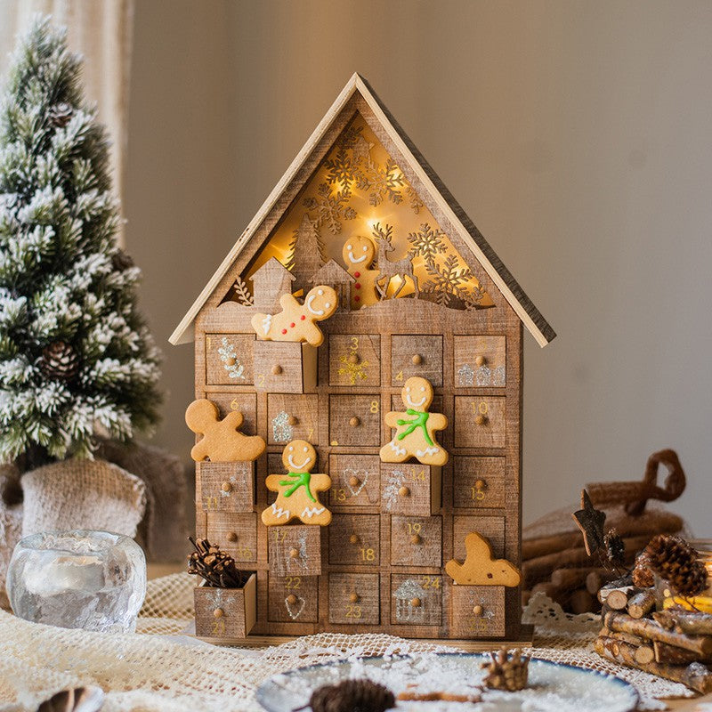 Caja de Navidad con Cajón Casa de Dulces Caja de Luz Decoración