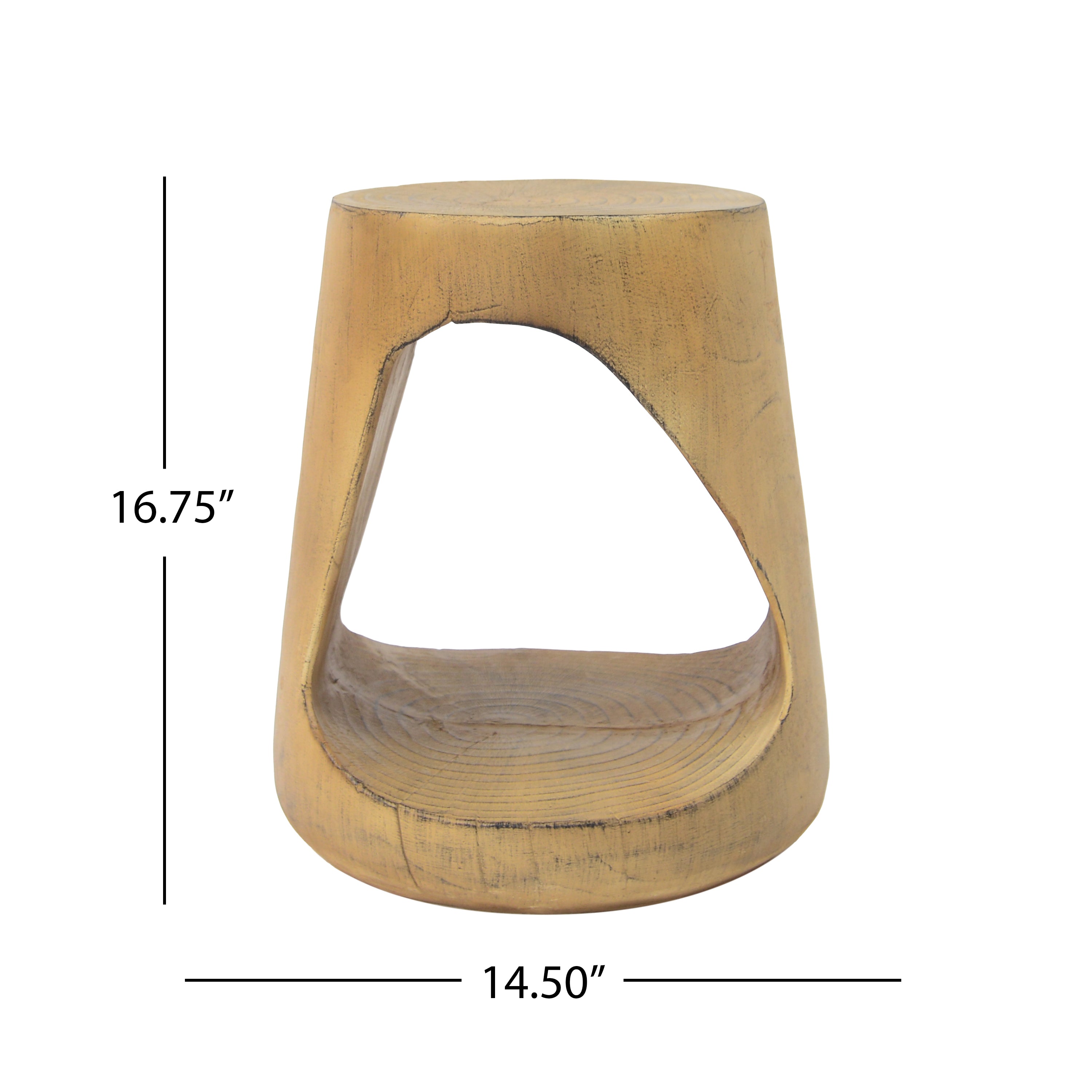 MGO Hollow Side Table, Wood-like Texture, Natural Color