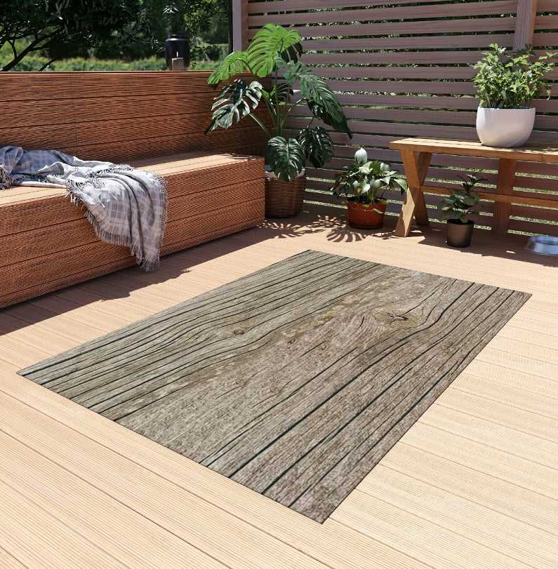 Alfombra con diseño de veta de madera personalizada