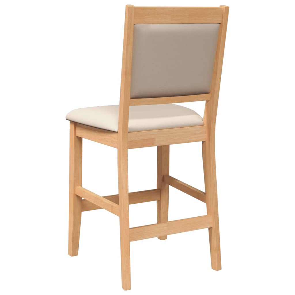 Taburetes de bar con cojines, 2 unidades, madera maciza natural