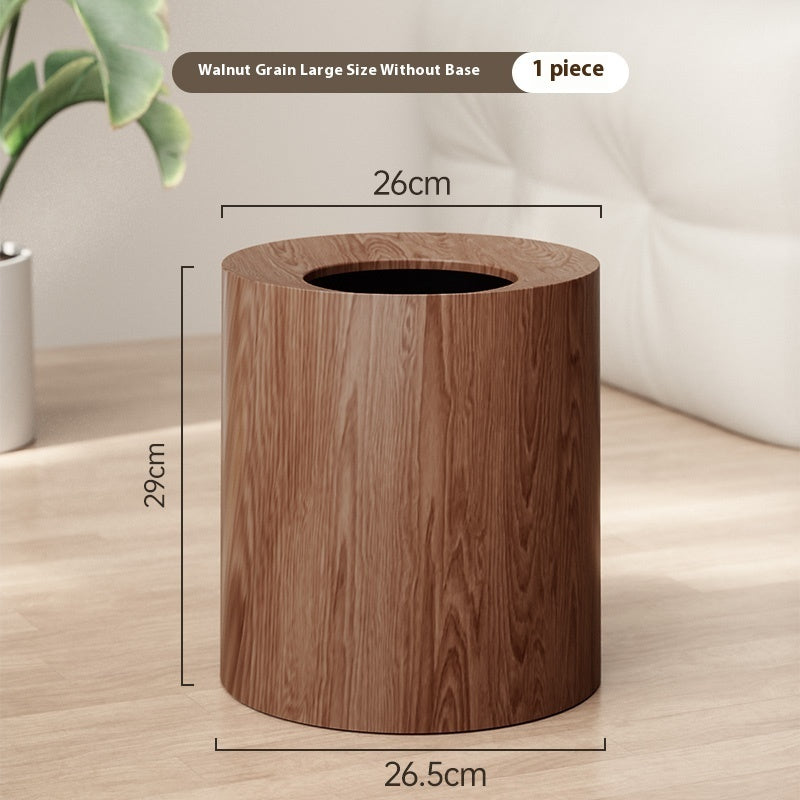 Light Wood Luxury Creative Grain Garbage Can