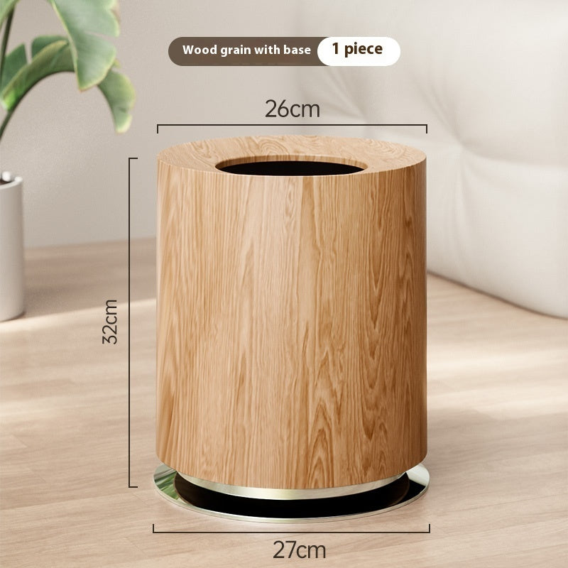 Light Wood Luxury Creative Grain Garbage Can