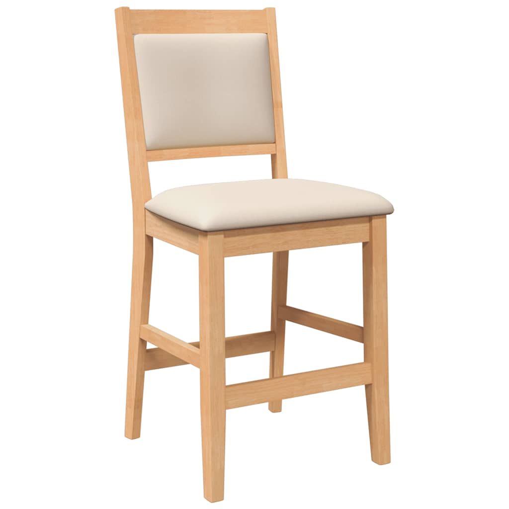 Taburetes de bar con cojines, 2 unidades, madera maciza natural