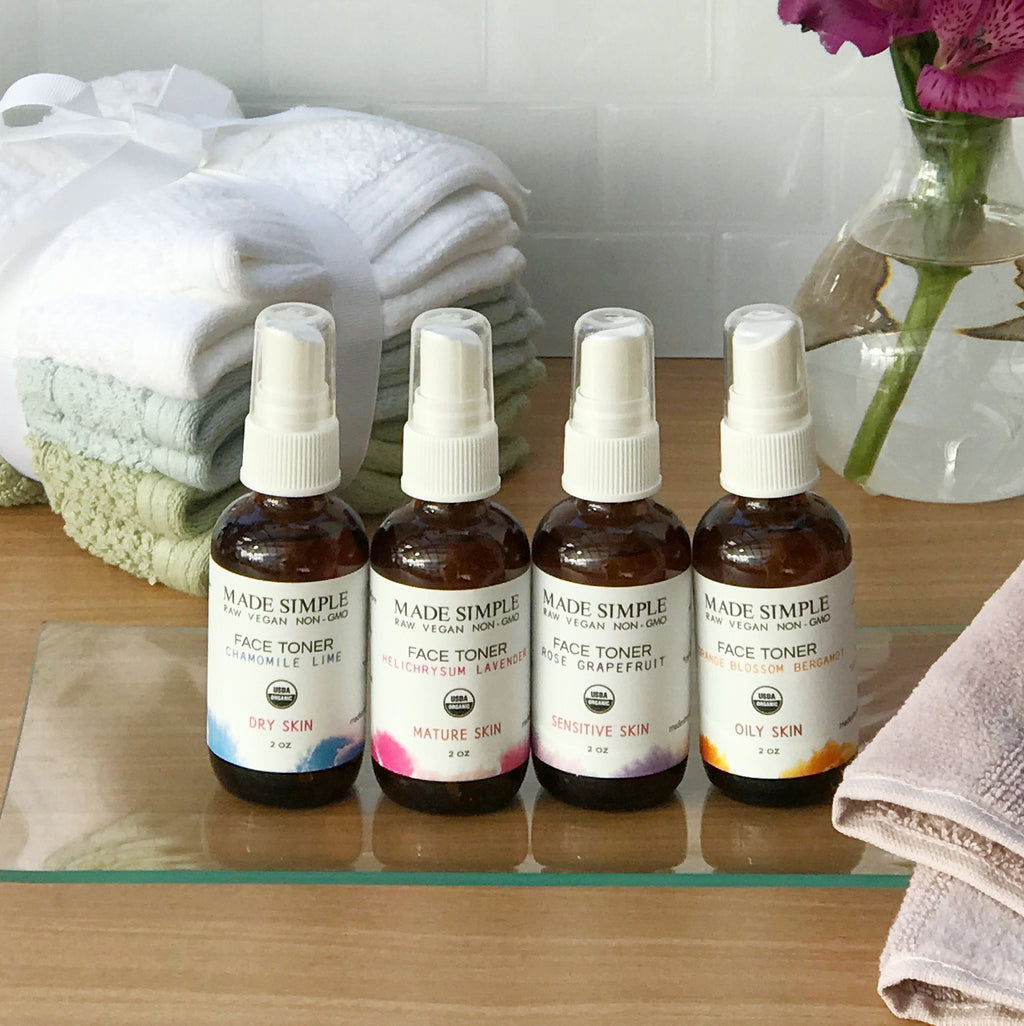 Tónico facial de azahar y bergamota para piel grasa - orgánico certificado, vegano y libre de crueldad animal