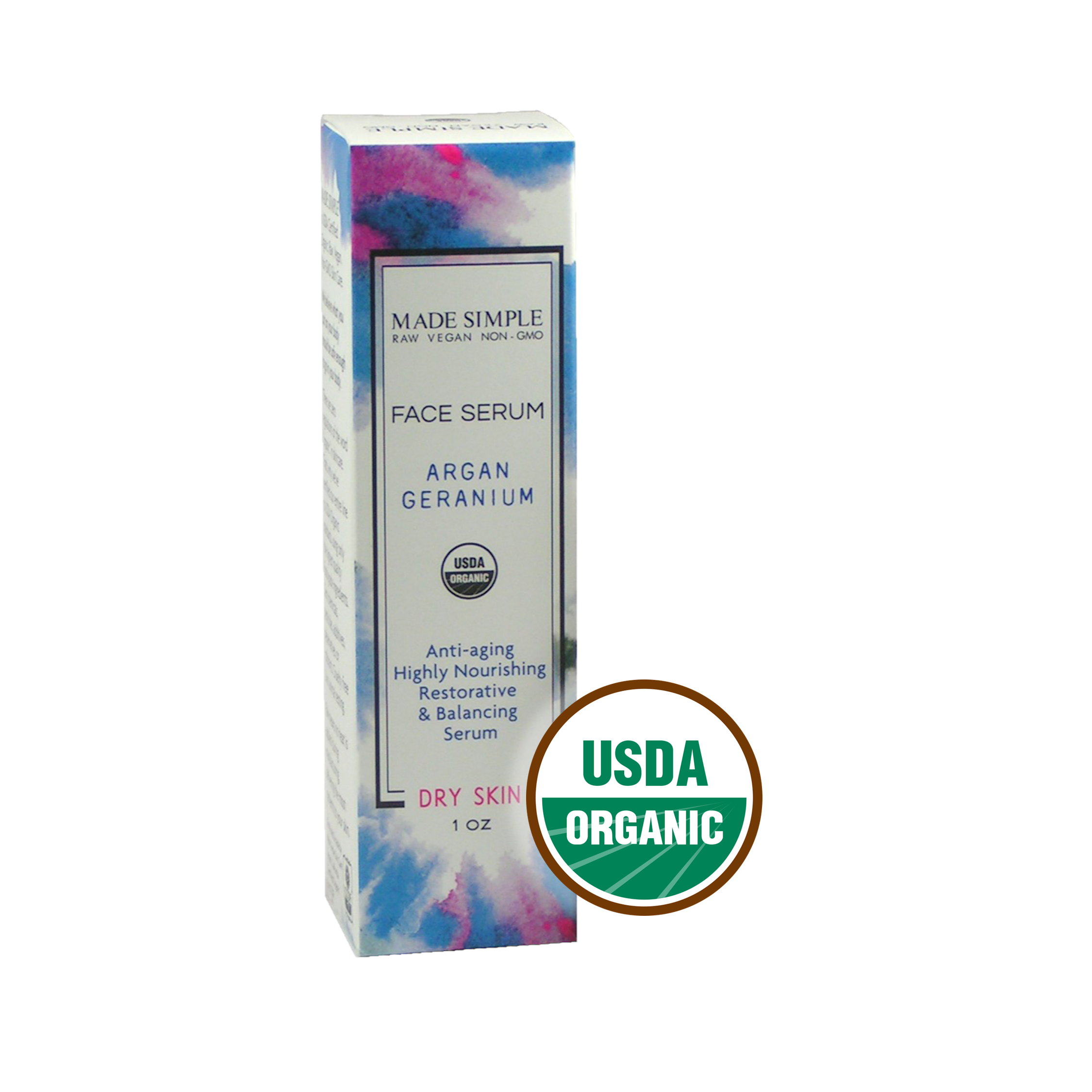 Sérum Facial de Argán y Geranio para Piel Seca - Orgánico Certificado. Vegano y Libre de Crueldad Animal
