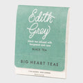 Edith Grey black tea packet with bergamot and rose from Big Heart Tea, eco-friendly packaging