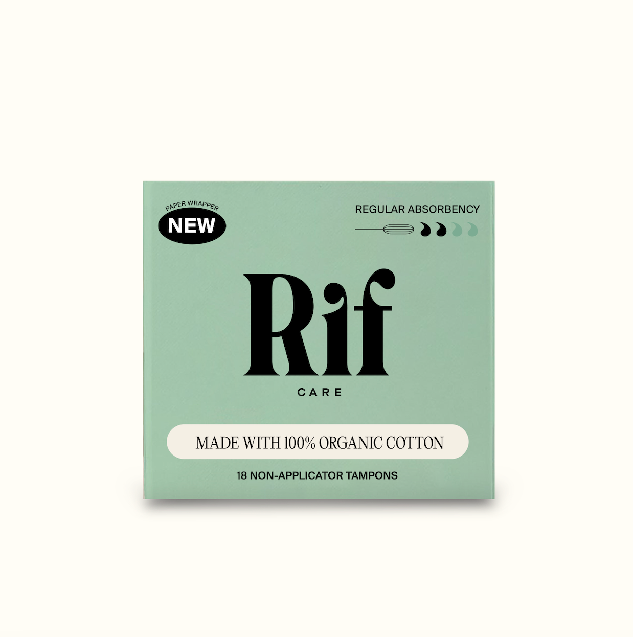 Organic Cotton Non-Applicator Tampons- Regular Absorbency - Non shed security veil-1