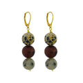 Poppy, Dalmatian & Sesame Jasper Yellow gold vermeil or 9k or 18k gold earrings, Bloom Collection | by nlanlaVictory-0