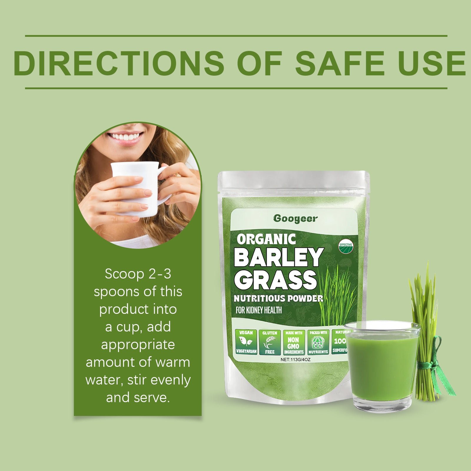 Organic Barley Grass Powder - Antioxidant Green Superfood Drink - Image 6