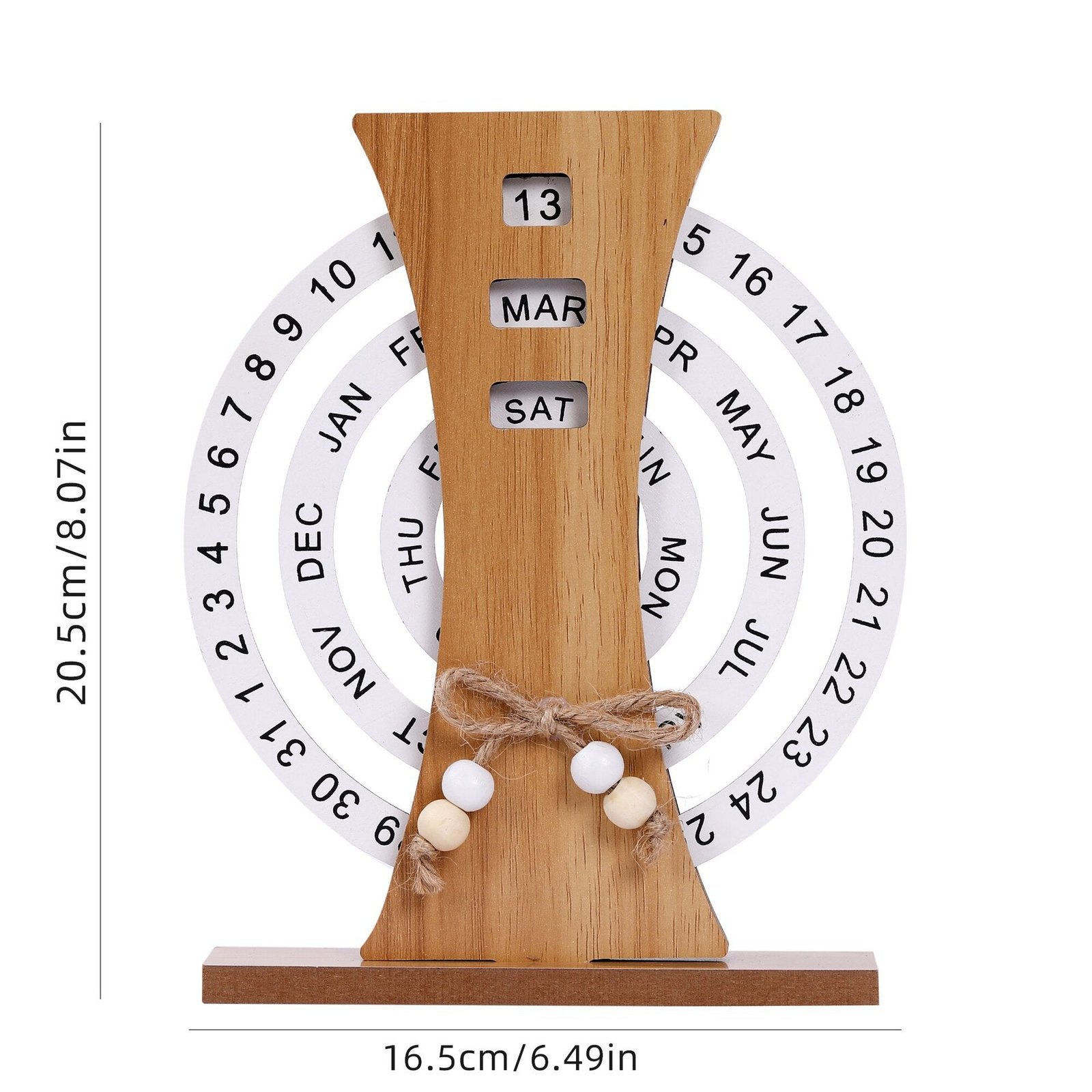 Wooden Creative Calendar Perpetual Calendar Home Decoration Office Desk Decoration Manual Rotation - Image 3