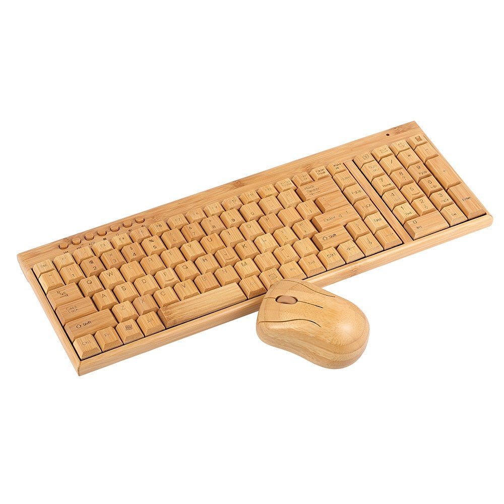 2.4GHz Wireless Bamboo Keyboard & Mouse Combo – Handcrafted