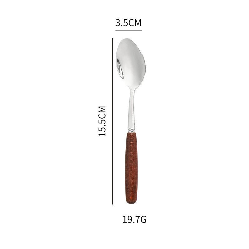 Creative Wood Grain Handle Simple Spoon Fork - Image 15