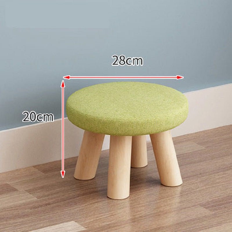 Home Cute Children's Solid Wood Round Low Stool - Image 2