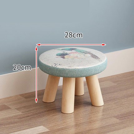 Home Cute Children's Solid Wood Round Low Stool - Image 6