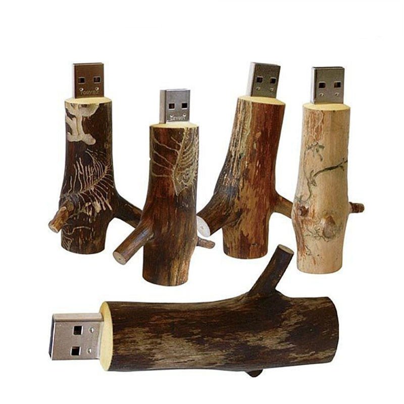Jaster - Usb Stick 4Gb, 8Gb, 16Gb, 32Gb, 64Gb, Natural Wood Model, Tree Branch, Novelty - Image 5