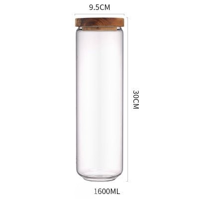 Home Kitchen Acacia Wood Sealed Storage Jar - Image 4