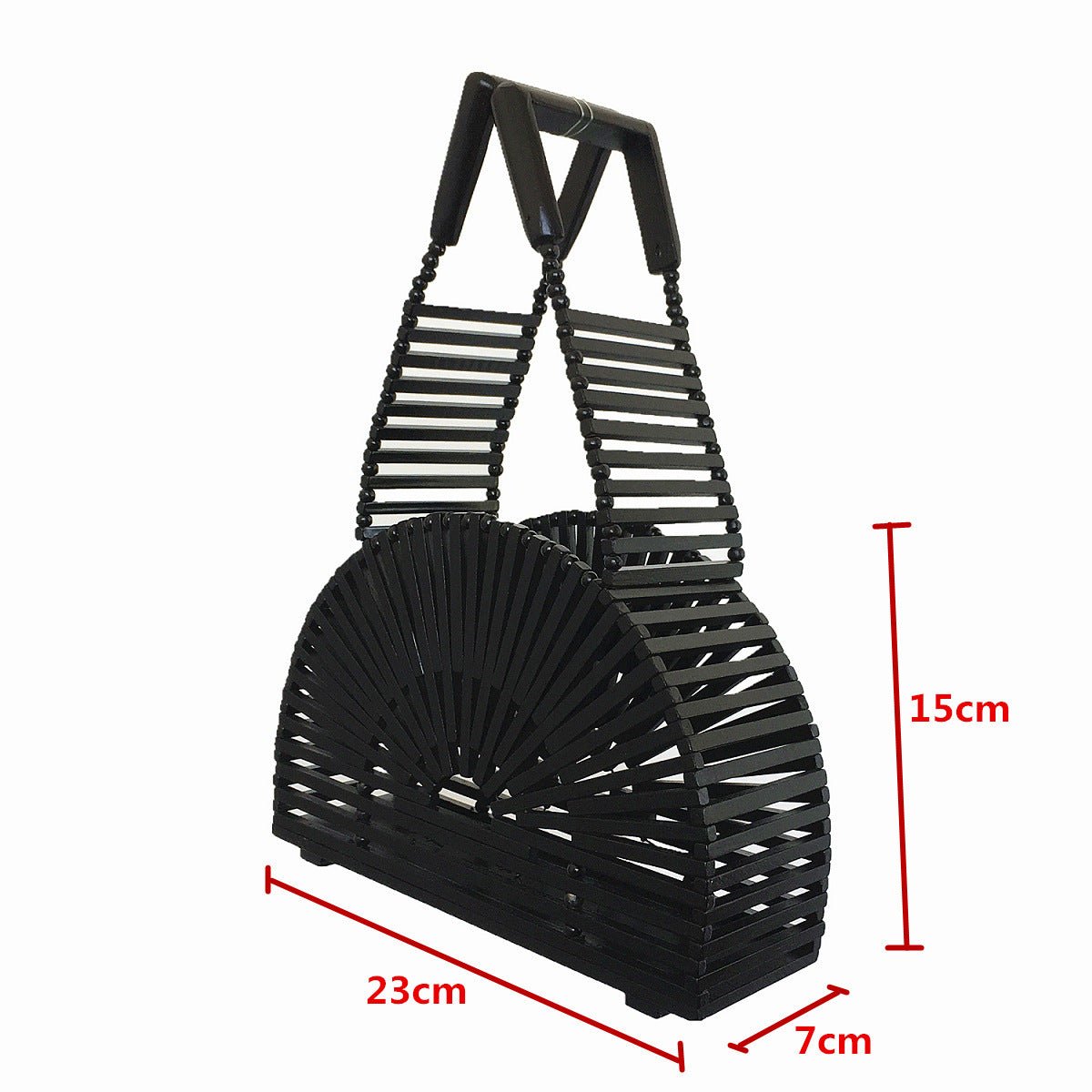 Beaded Half-Round Bamboo Bag – Women's Summer Beach Bag - Image 9