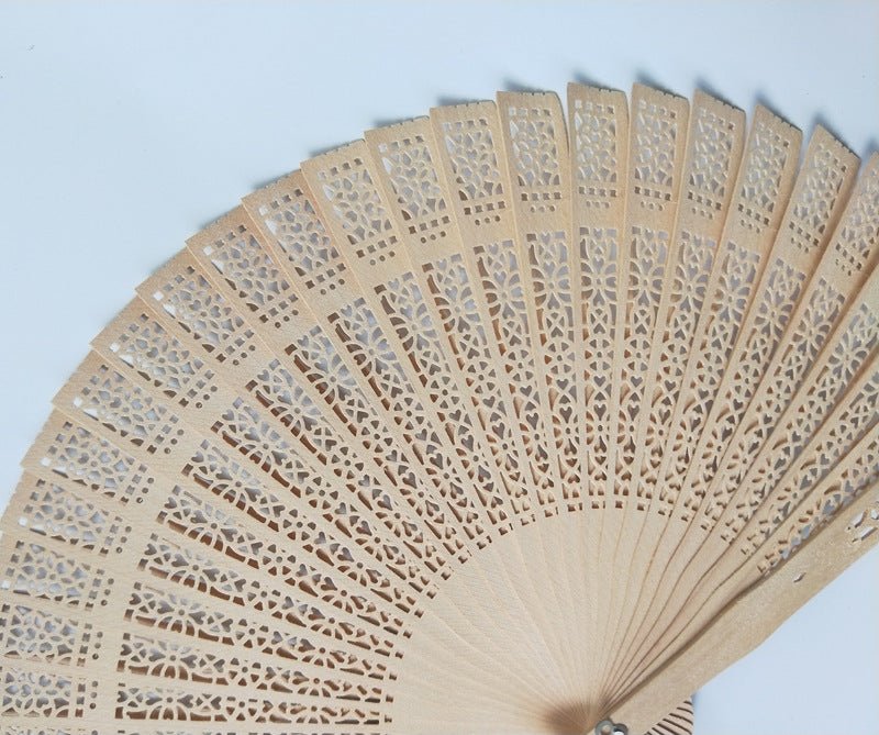 Full Flush Flower Type Fragrant Wood Fan Sunshine Flower Wood Fan - Image 4