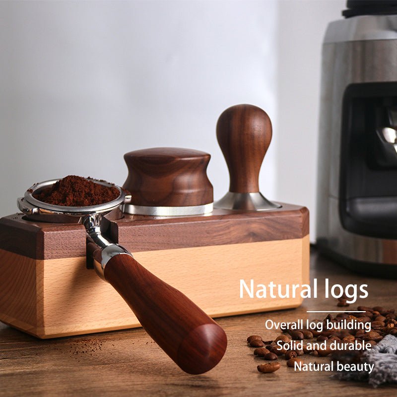 Wooden Espresso Tamping Station, Portafilter Holder Organizer