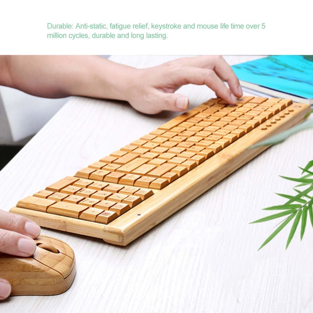 2.4GHz Wireless Bamboo Keyboard & Mouse Combo – Handcrafted - Image 4