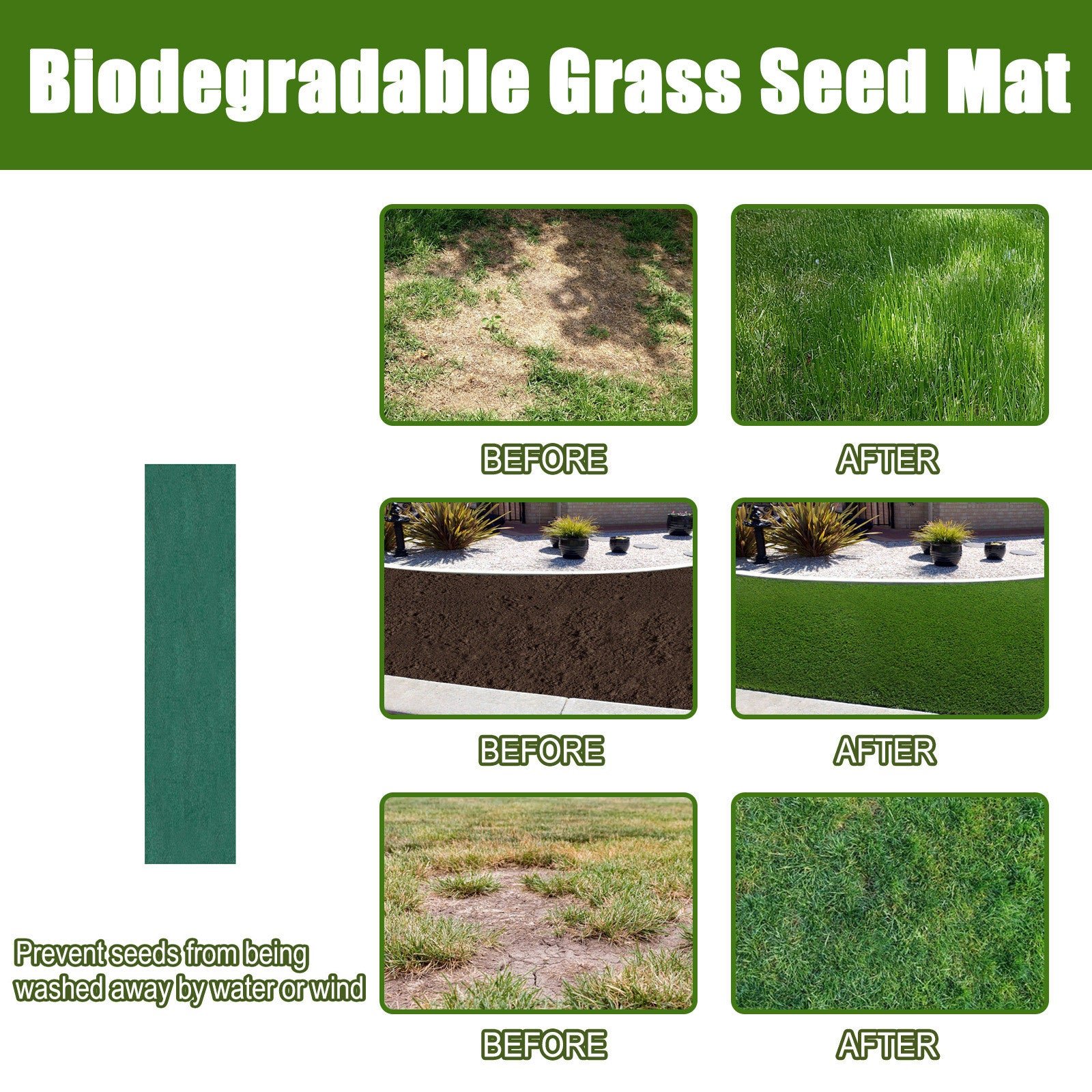 Yegbong Gardening Ecological Blanket Biodegradable Seed Mat - Image 2